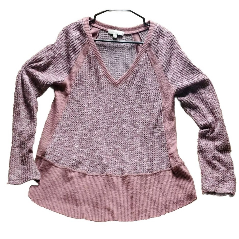 Eri + Ali Sweater Mauve Color V Neck Sz M‎ Very Soft